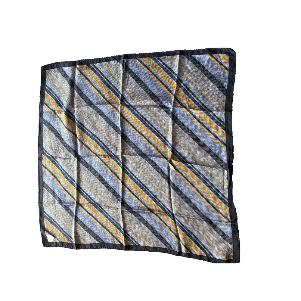 ECHO Silk Pocket Square Handkerchief Blue Mens 21" VTG